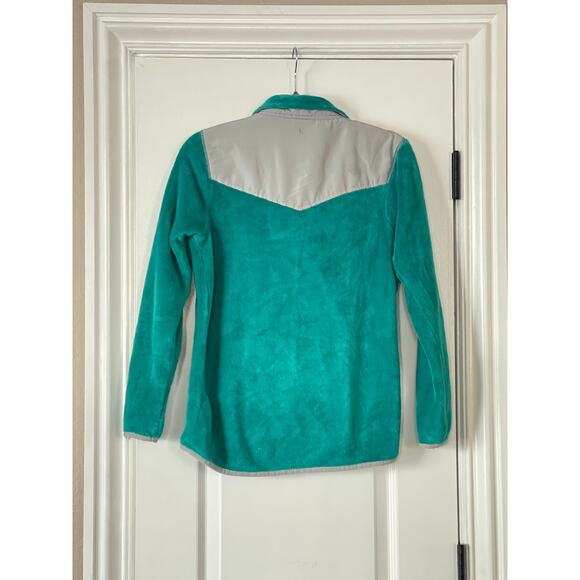 Danskin Now Full Zip Fleece Jacket Womens Teal Gray Small - Picture 2 of 7